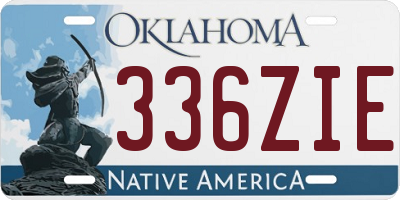 OK license plate 336ZIE