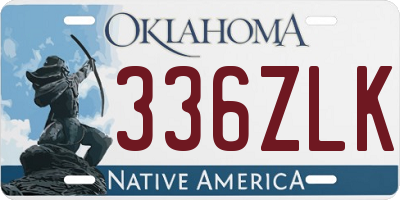 OK license plate 336ZLK