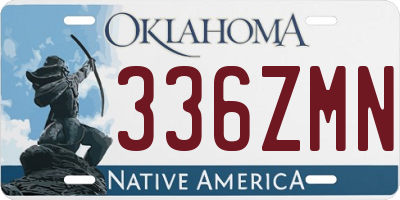 OK license plate 336ZMN