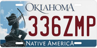 OK license plate 336ZMP