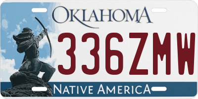 OK license plate 336ZMW