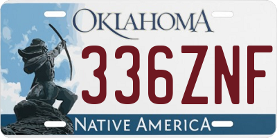 OK license plate 336ZNF