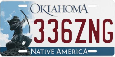 OK license plate 336ZNG