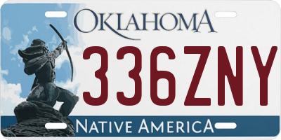 OK license plate 336ZNY