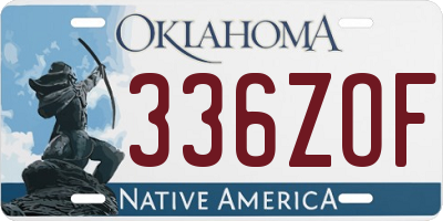 OK license plate 336ZOF