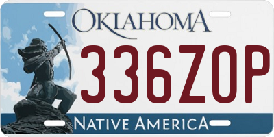 OK license plate 336ZOP