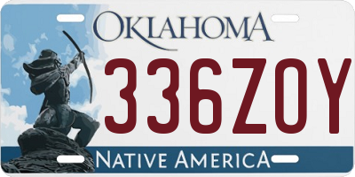 OK license plate 336ZOY