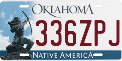 OK license plate 336ZPJ