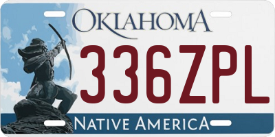 OK license plate 336ZPL