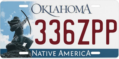 OK license plate 336ZPP