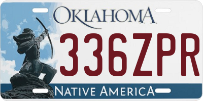 OK license plate 336ZPR