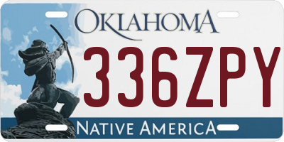 OK license plate 336ZPY