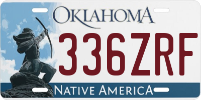 OK license plate 336ZRF
