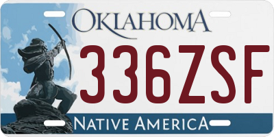 OK license plate 336ZSF