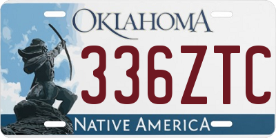 OK license plate 336ZTC