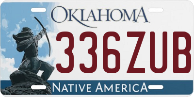 OK license plate 336ZUB