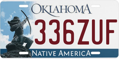 OK license plate 336ZUF