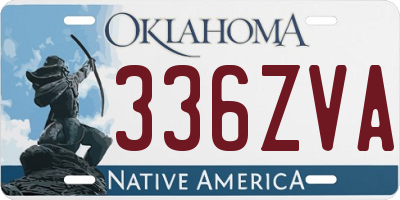 OK license plate 336ZVA