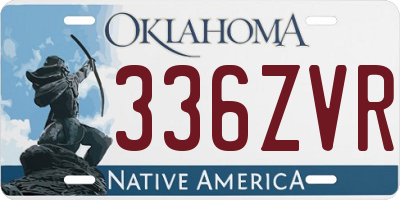 OK license plate 336ZVR