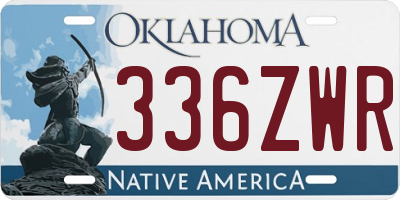 OK license plate 336ZWR