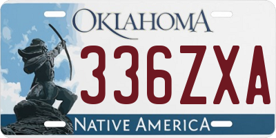 OK license plate 336ZXA