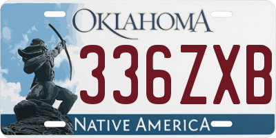 OK license plate 336ZXB