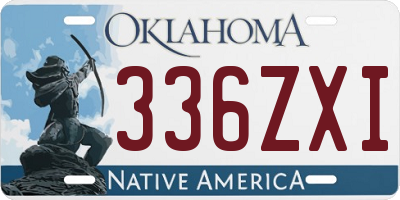 OK license plate 336ZXI