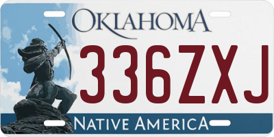 OK license plate 336ZXJ