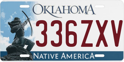 OK license plate 336ZXV