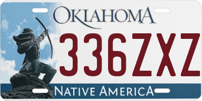 OK license plate 336ZXZ