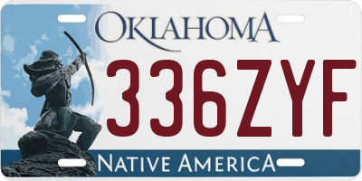 OK license plate 336ZYF