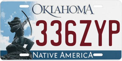 OK license plate 336ZYP