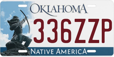 OK license plate 336ZZP