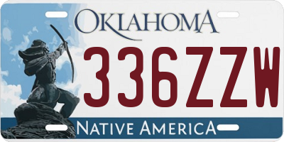 OK license plate 336ZZW