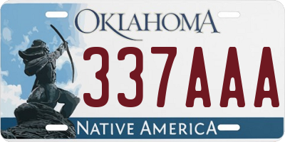 OK license plate 337AAA