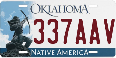 OK license plate 337AAV