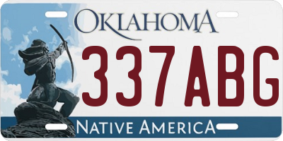 OK license plate 337ABG