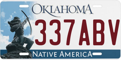 OK license plate 337ABV