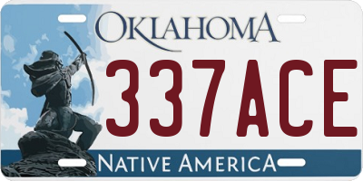 OK license plate 337ACE