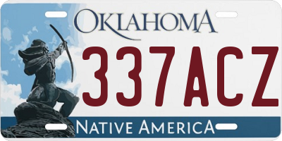 OK license plate 337ACZ