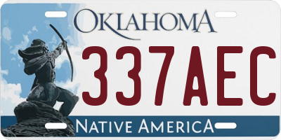 OK license plate 337AEC