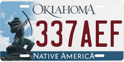 OK license plate 337AEF