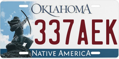 OK license plate 337AEK