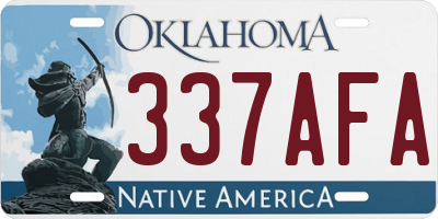 OK license plate 337AFA