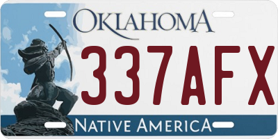 OK license plate 337AFX