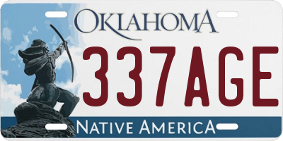 OK license plate 337AGE