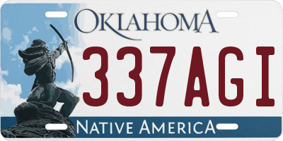 OK license plate 337AGI