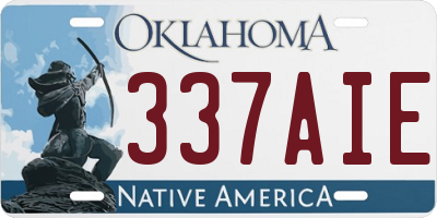 OK license plate 337AIE