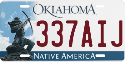 OK license plate 337AIJ