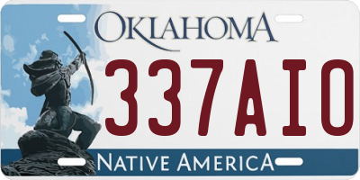 OK license plate 337AIO